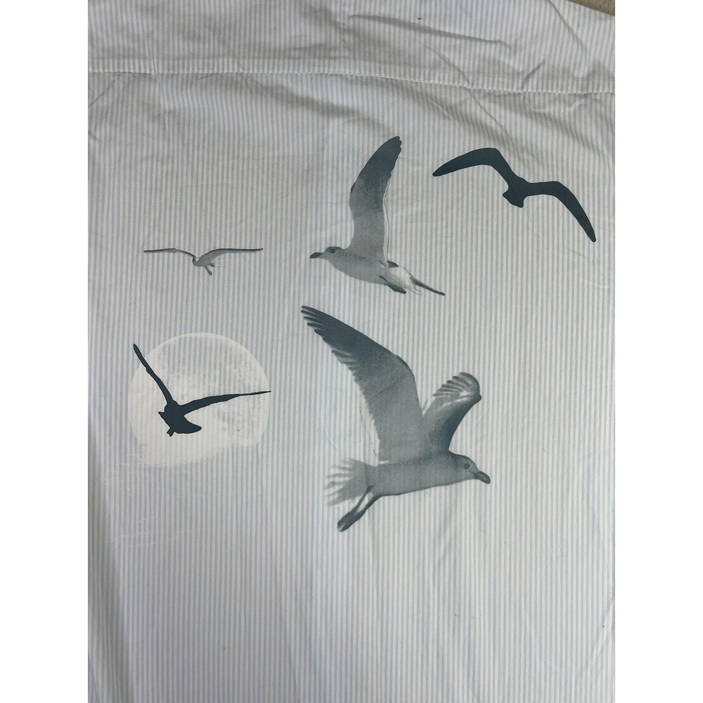 Taylor Swift Shirt Mens Large Blue Striped Button Long Sleeve Seagull 1989 - Picture 3 of 8